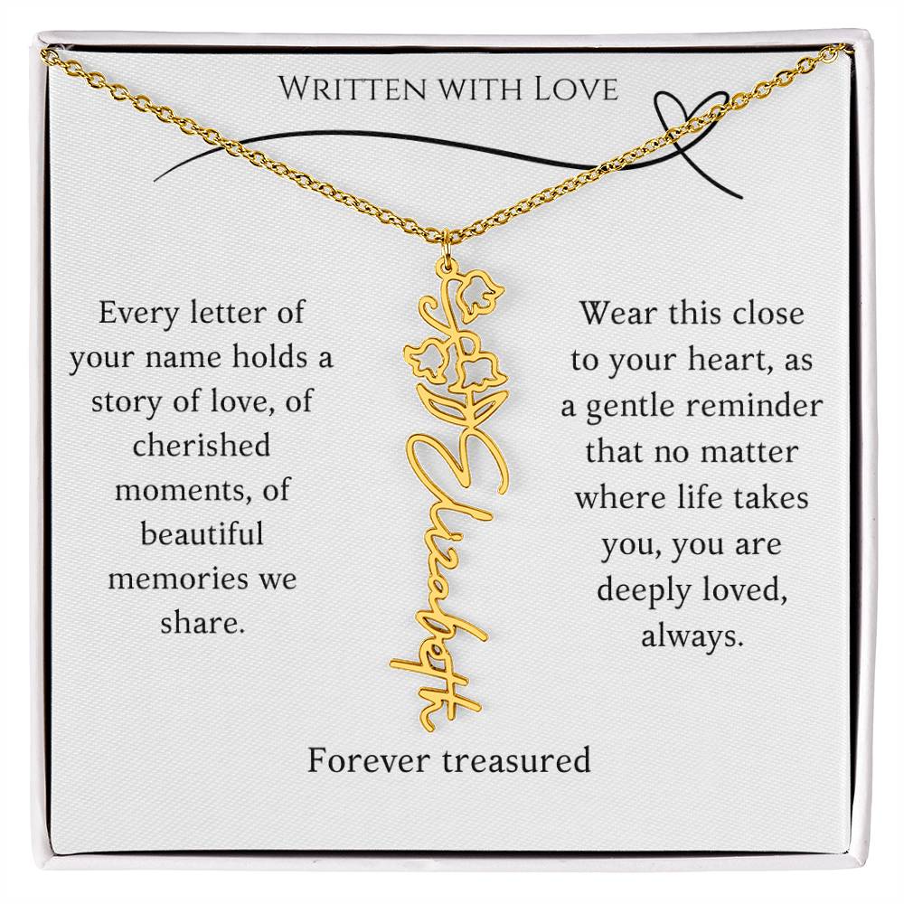 "Written With Love" Custom Flower Necklace